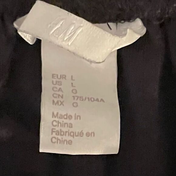 H&M Black Boho Off the Shoulder Long Sleeve Peasant Blouse L - Picture 4 of 5